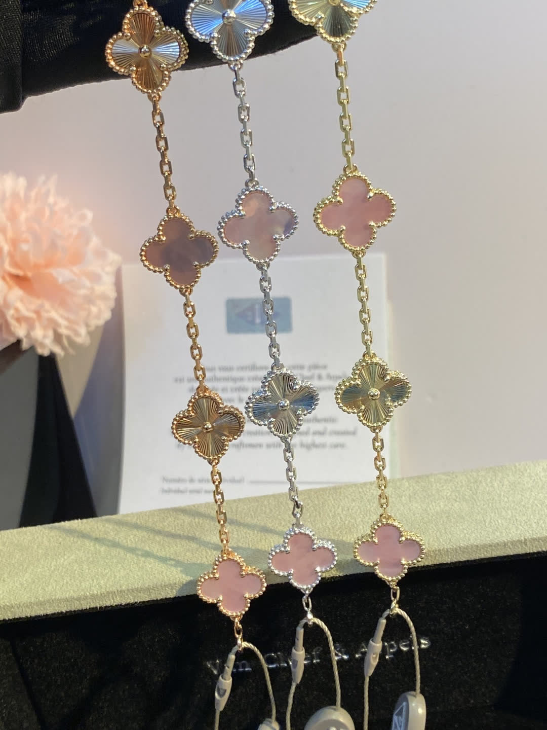 Van Cleef & Arpels Alhambra Pink Gold and Silver Bracelet